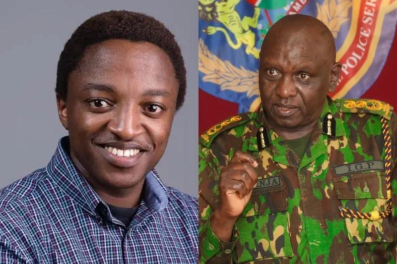 Photo collage of Ndiangui Kinyagia and IG Douglas Kanja.